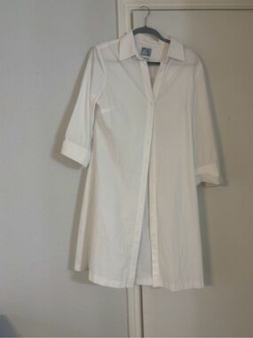 Tabitha white cotton button down dress